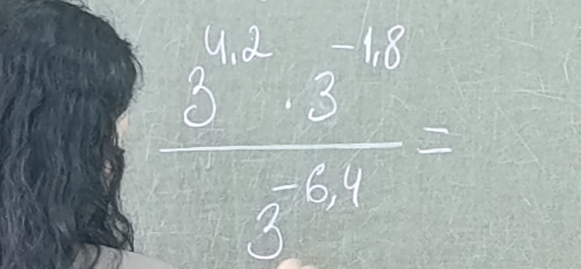 Фото задания: Simplify the expression: (3^4.2 * 3^-1.8) / 3^-6.4