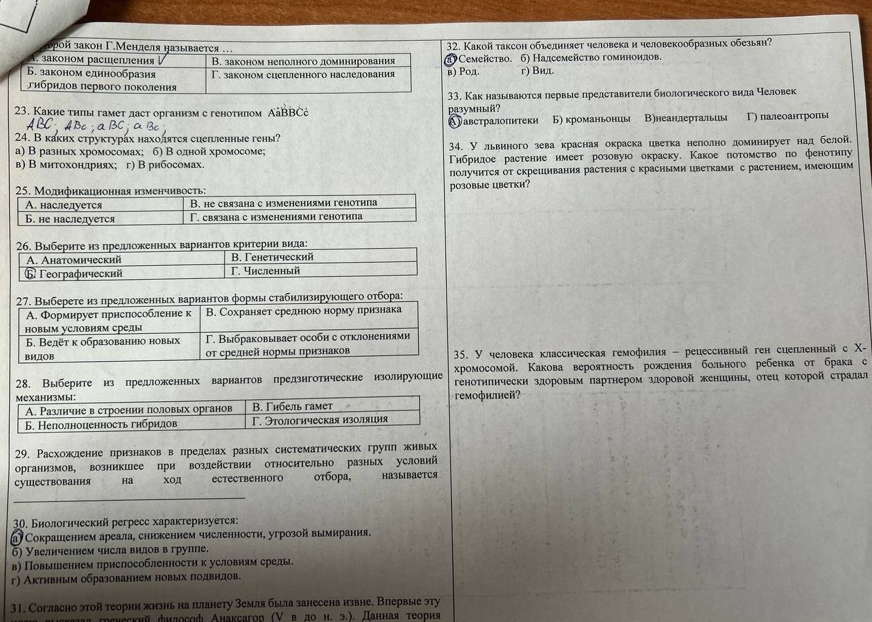Фото задания: 25. Модификационная изменчивость: