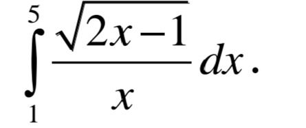 Фото задания: Solve the integral: \(\int_{1}^{5} \frac{\sqrt{2x-1}}{x} dx\)