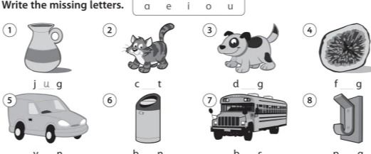 Фото задания: Write the missing letters.