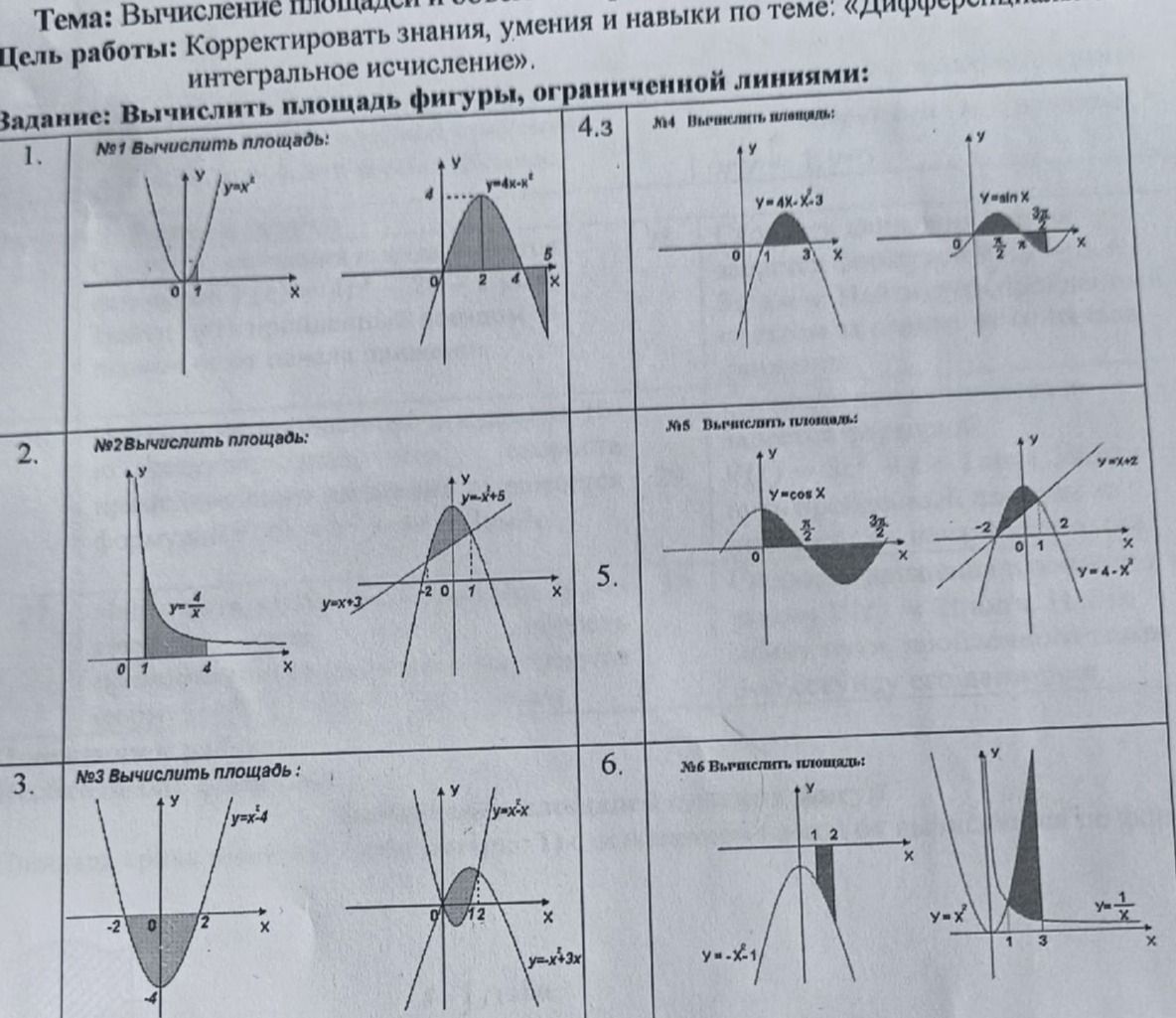 Фото задания: 1. №1 Вычислить площадь: