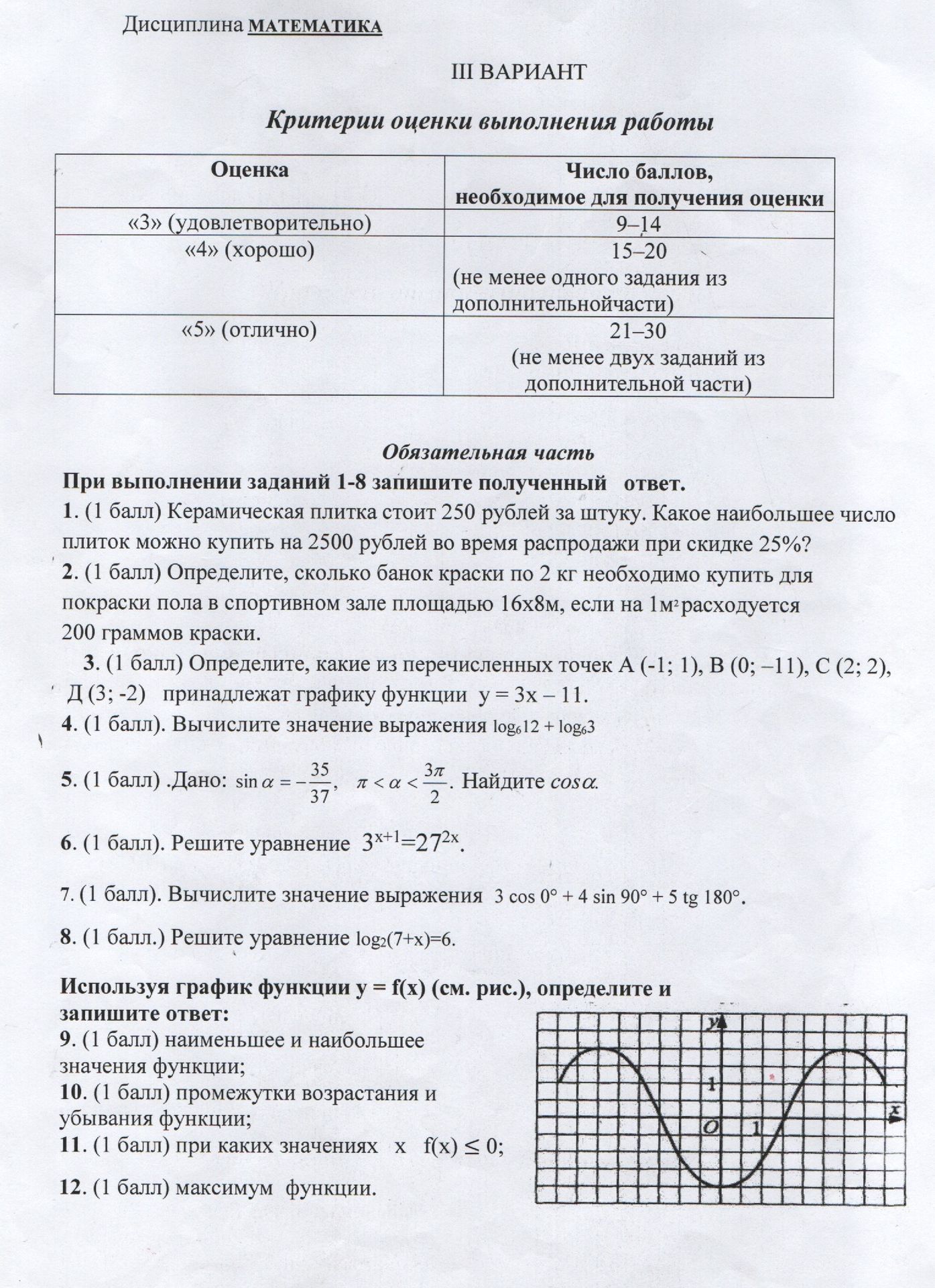 Фото задания: 12. (1 балл) максимум функции.