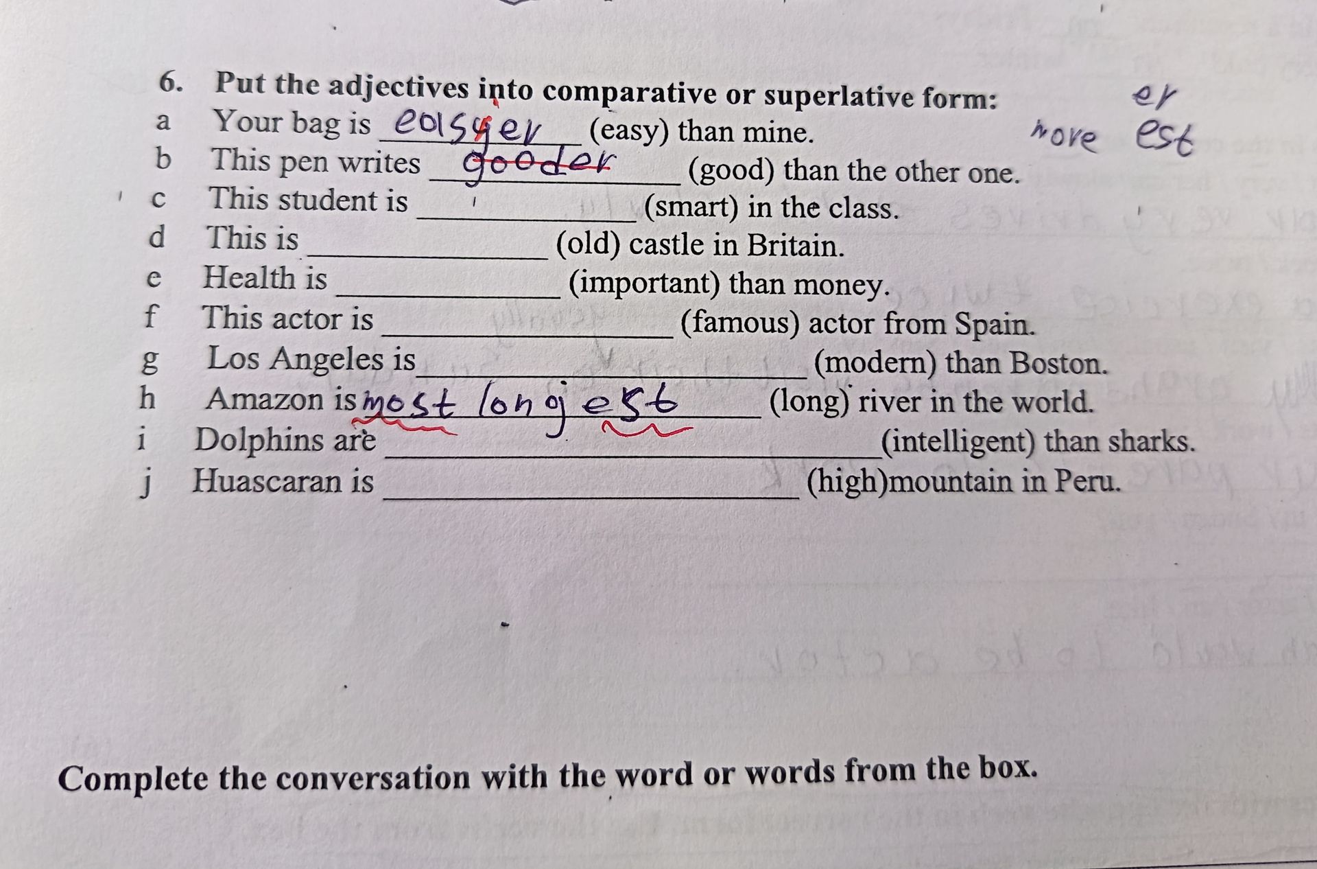 Фото задания: 6. Put the adjectives into comparative or superlative form: