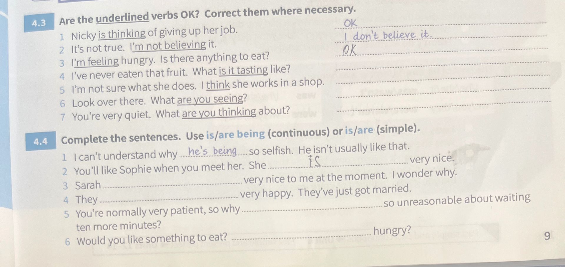 Фото задания: Are the underlined verbs OK? Correct them where necessary.