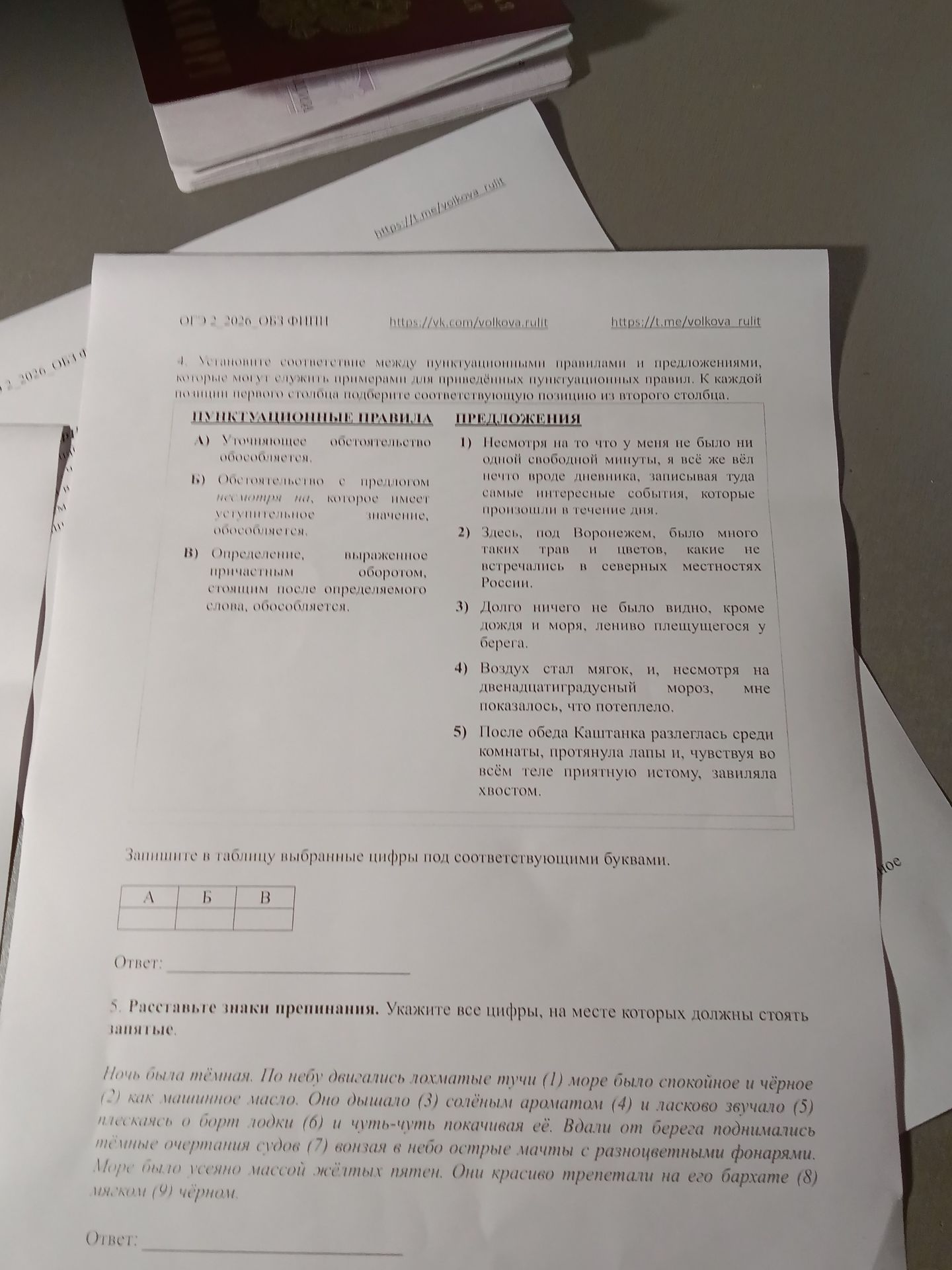 Фото задания: 5. Расставьте знаки препинания. Укажите все цифры, на месте которых должны стоять запятые.
