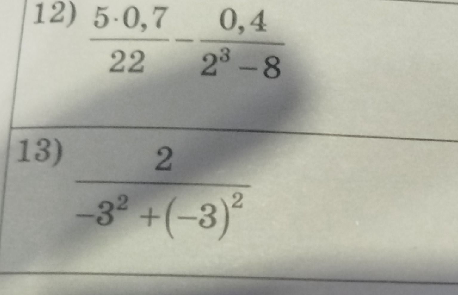 Фото задания: 13) \(\frac{2}{-3^2 + (-3)^2}\)