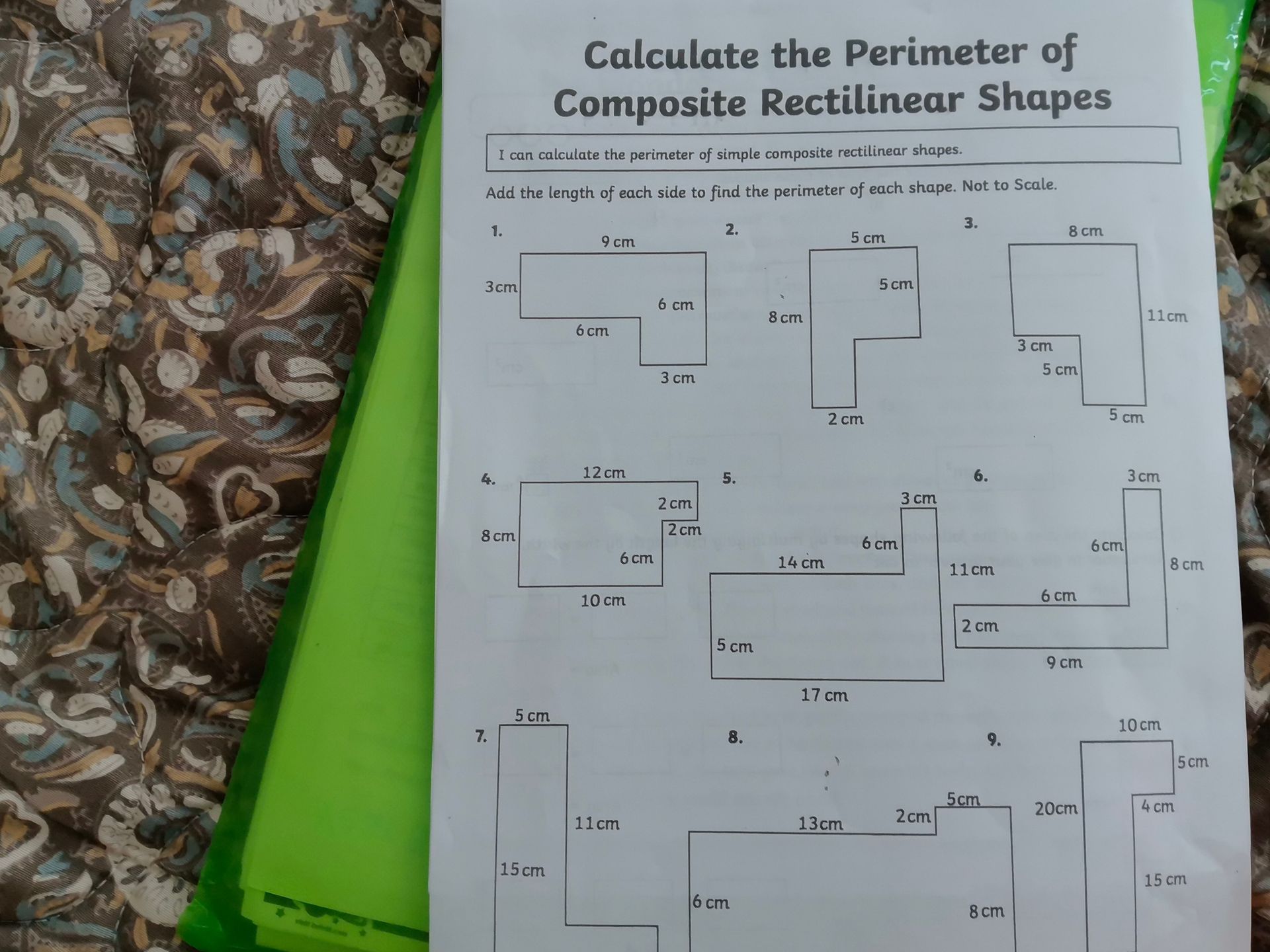 Фото задания: Calculate the Perimeter of Composite Rectilinear Shapes