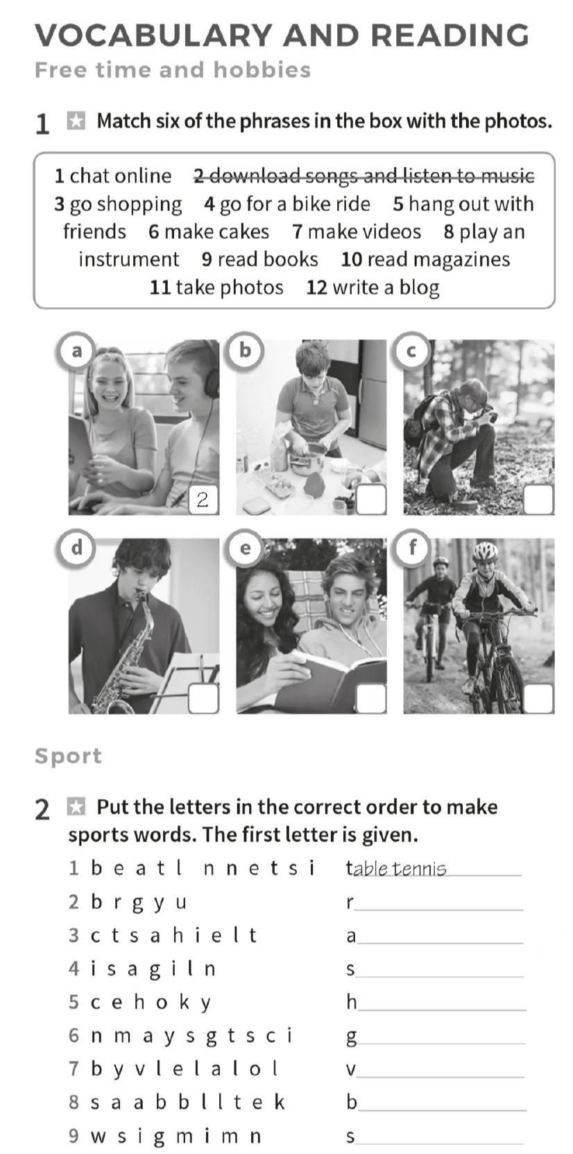 Фото задания: Match six of the phrases in the box with the photos.