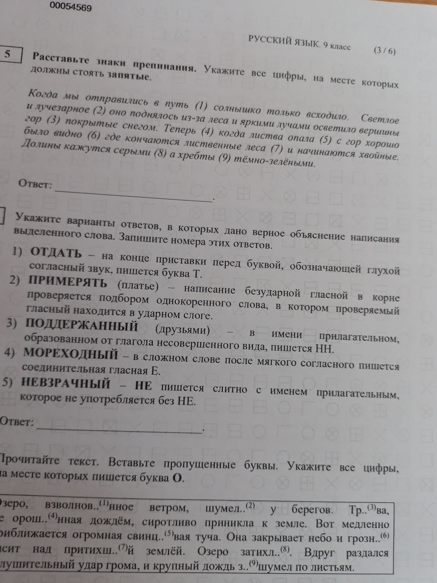 Фото задания: Расставьте знаки препинания. Укажите все цифры, на месте которых должны стоять запятые. Когда мы отправились в путь (1)…