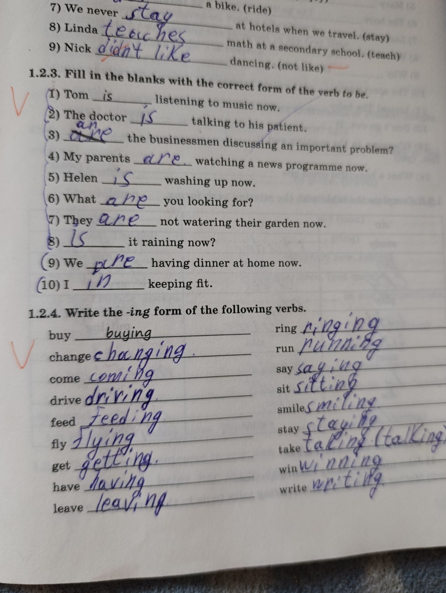 Фото задания: 1.2.4. Write the -ing form of the following verbs.
