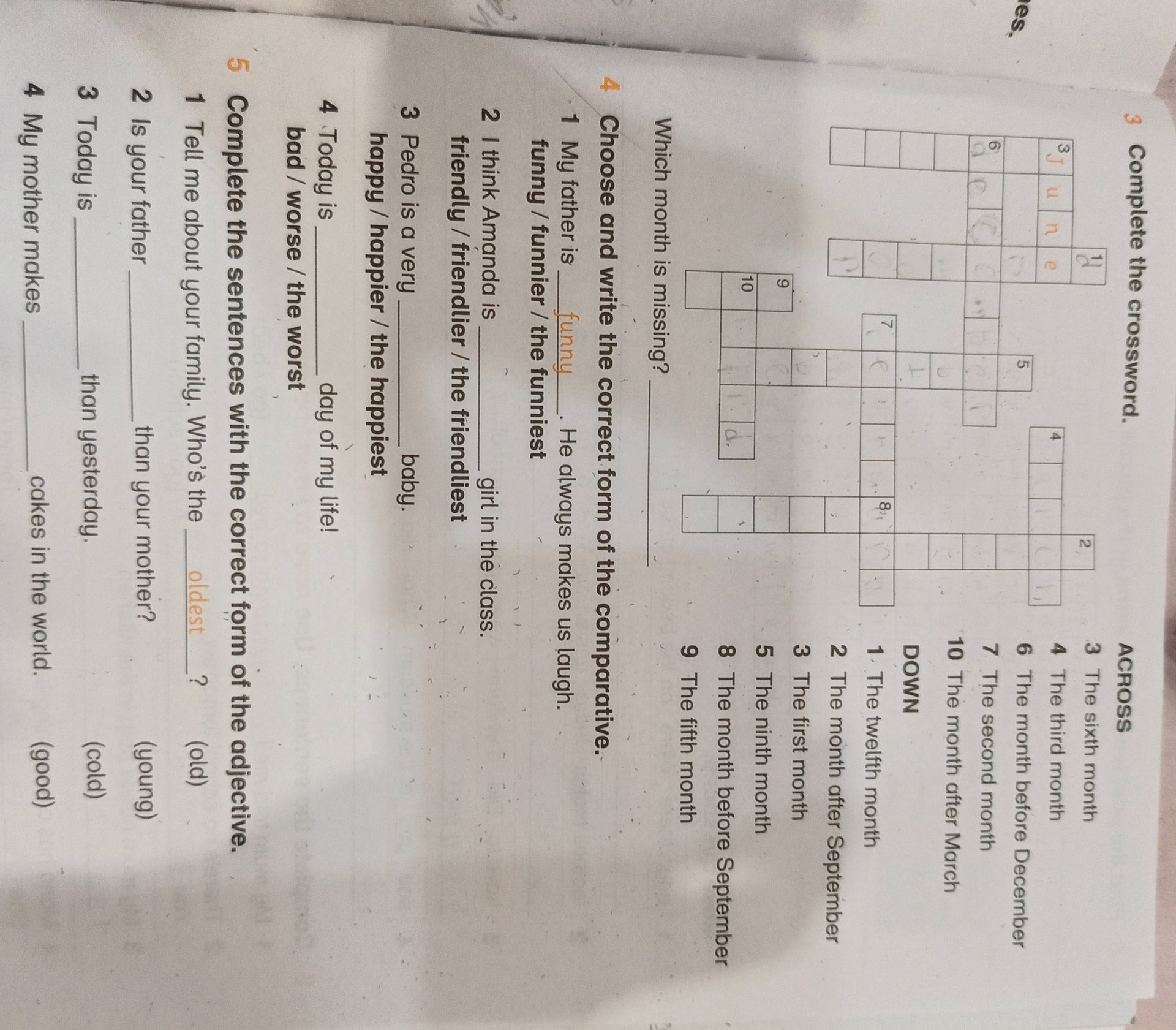 Фото задания: 3 Complete the crossword.