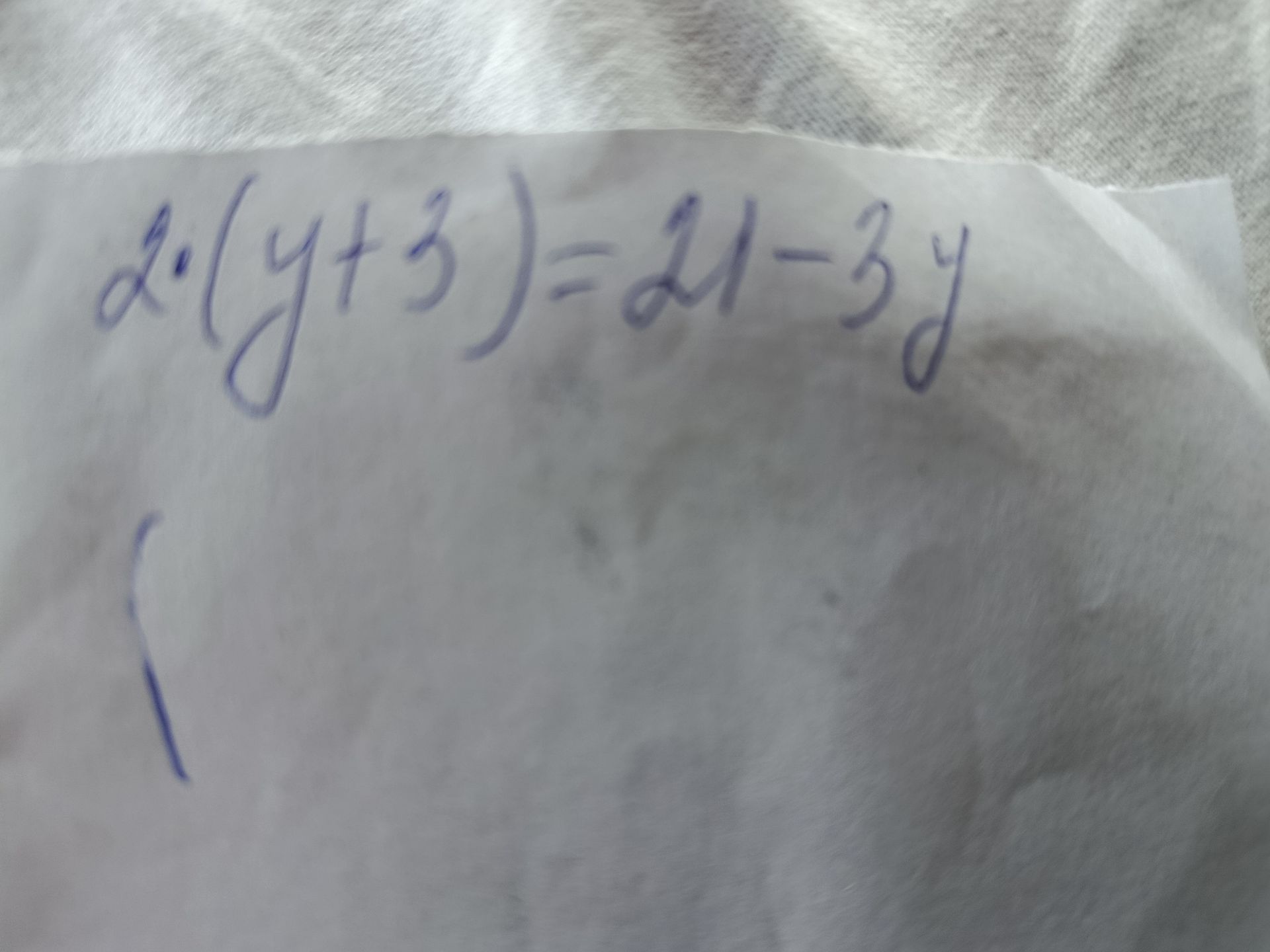 Фото задания: 2(y+3)=21-3y