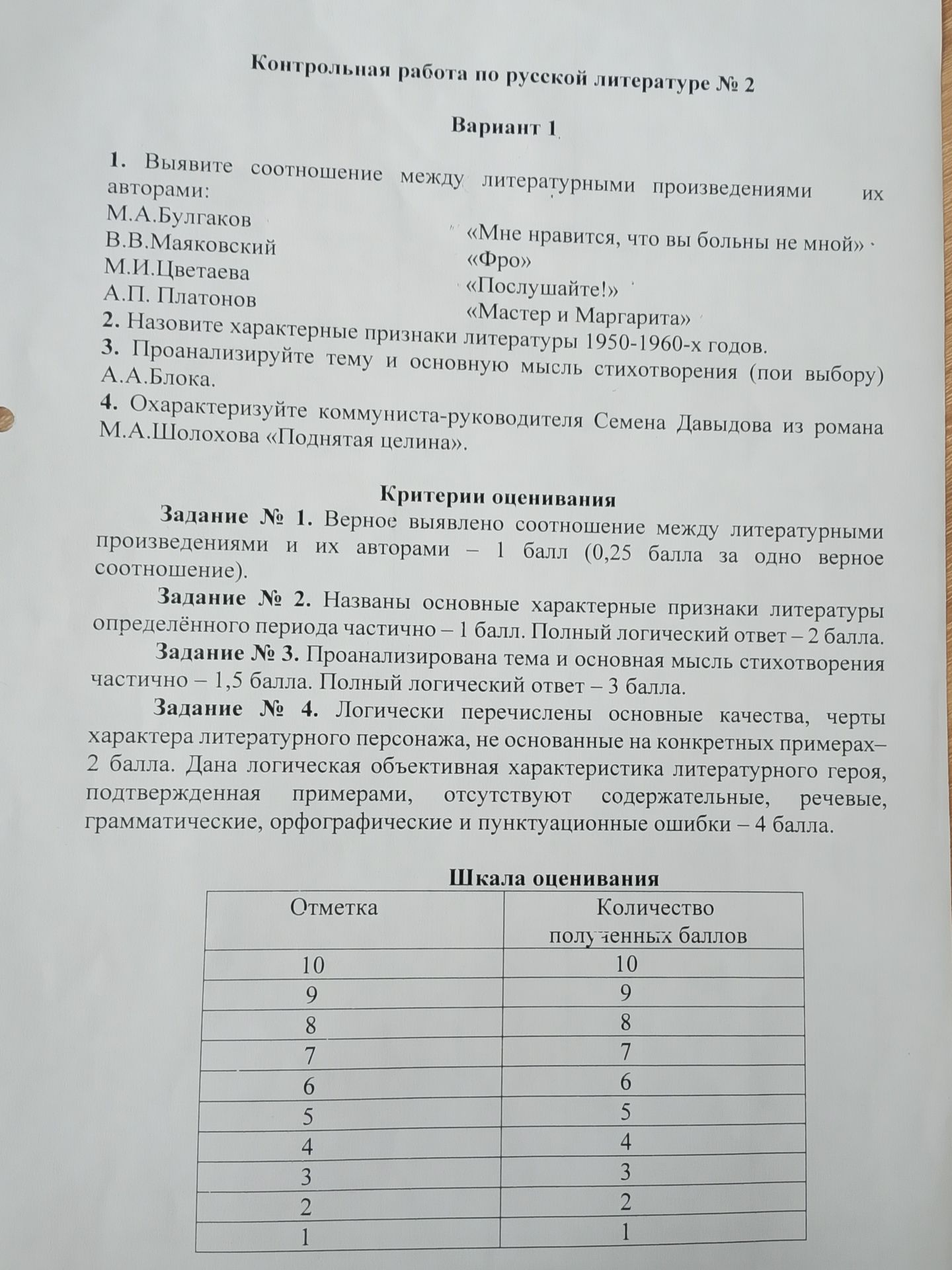 Фото задания