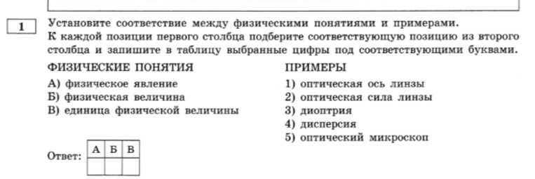 Фото задания: Установите соответствие между физическими понятиями и примерами. К каждой позиции первого столбца подберите соответствующую…