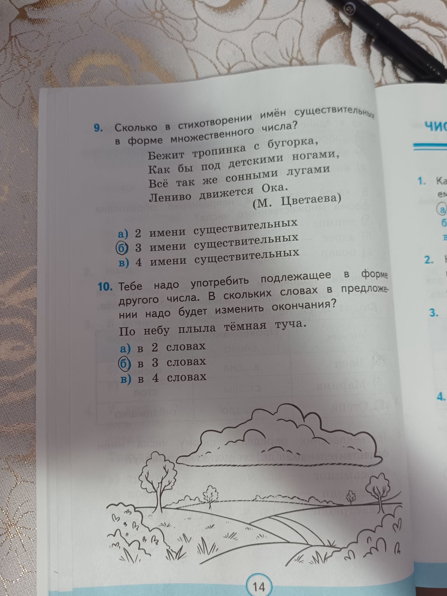 Фото задания: 9. Сколько в стихотворении имён существительных в форме множественного числа?