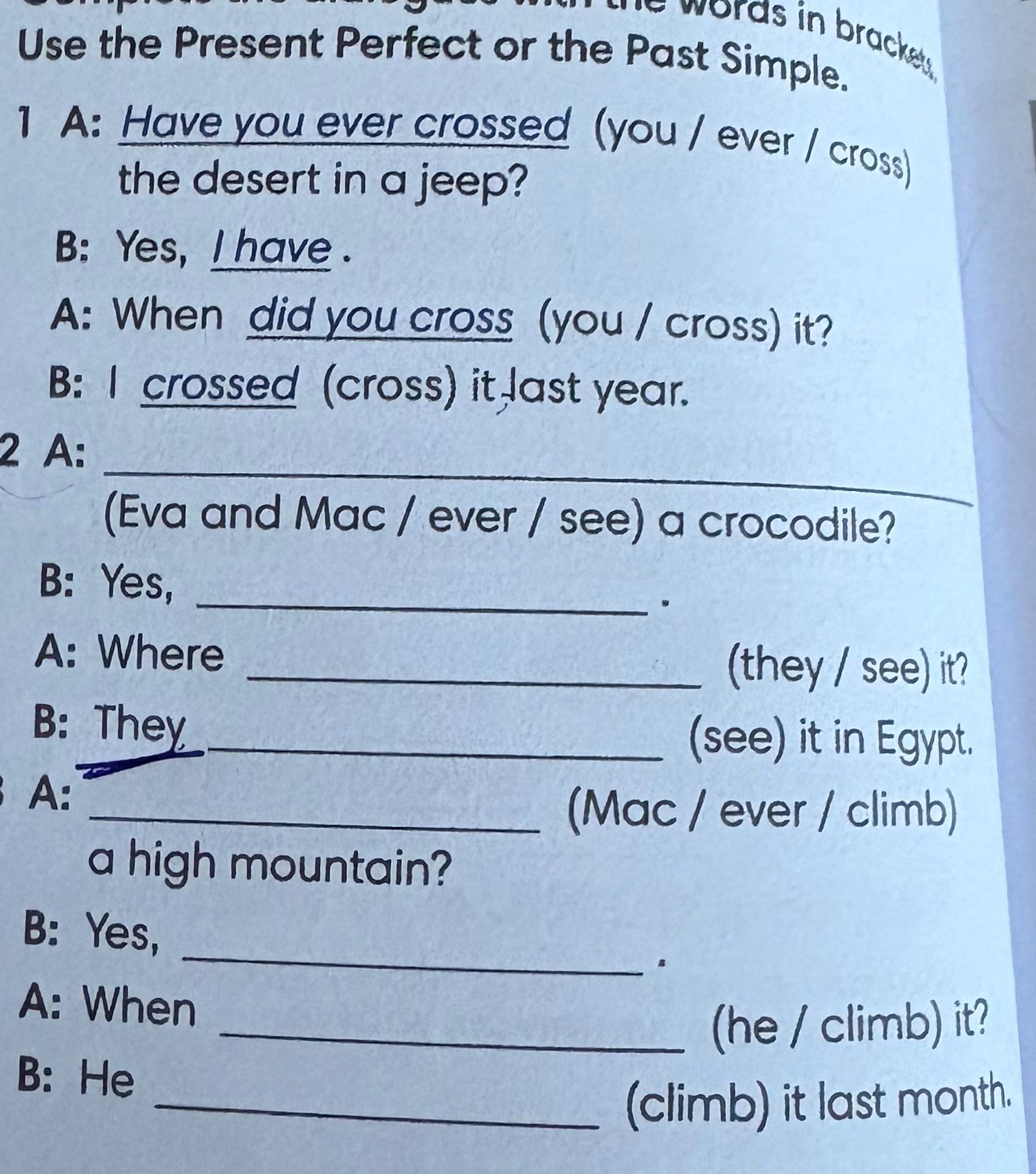 Фото задания: Use the Present Perfect or the Past Simple.