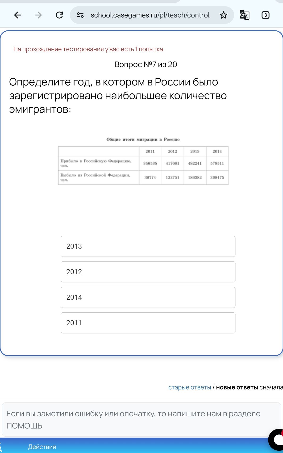 Фото задания: Определите год, в котором в России было зарегистрировано наибольшее количество эмигрантов: