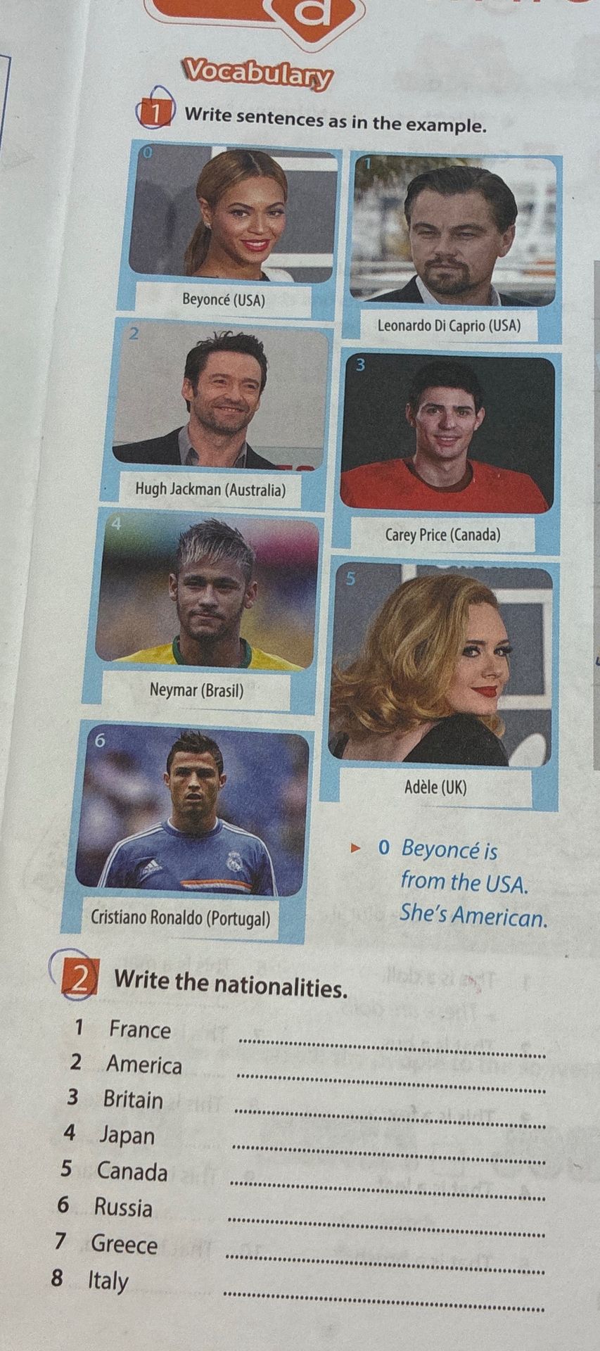 Фото задания: 2 Write the nationalities.
