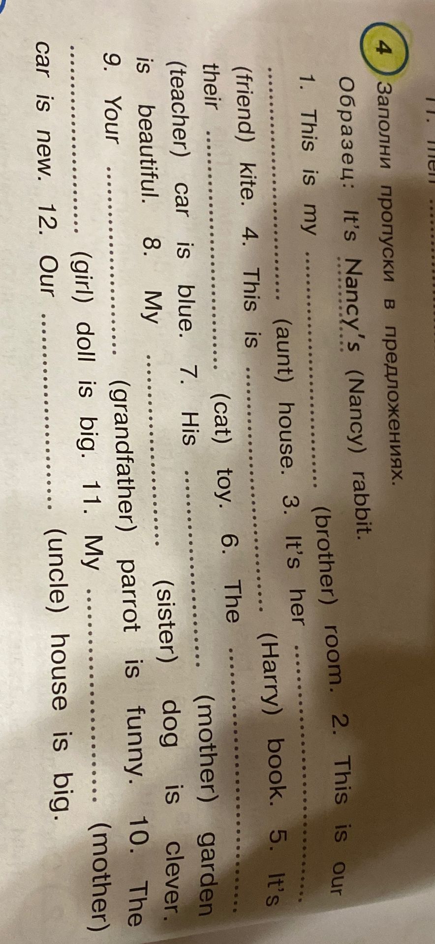 Фото задания: Fill in the blanks in the sentences.