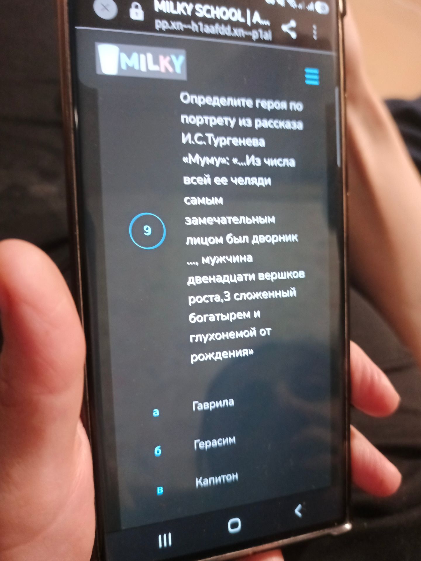 Фото задания: Определите героя по портрету из рассказа И.С. Тургенева «Муму»: «... Из числа всей ее челяди самым замечательным лицом был…