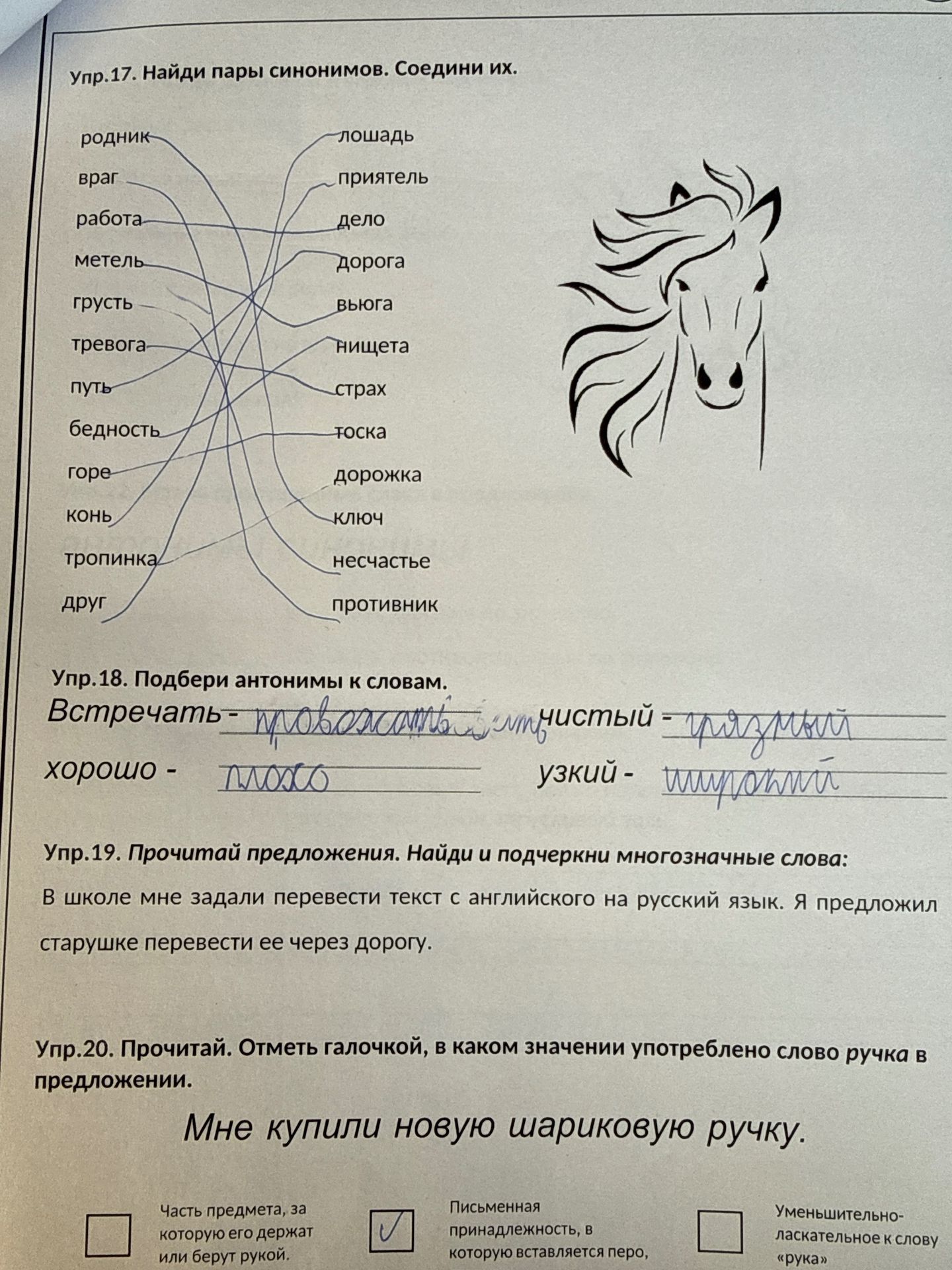 Фото задания: Упр. 17. Найди пары синонимов. Соедини их.