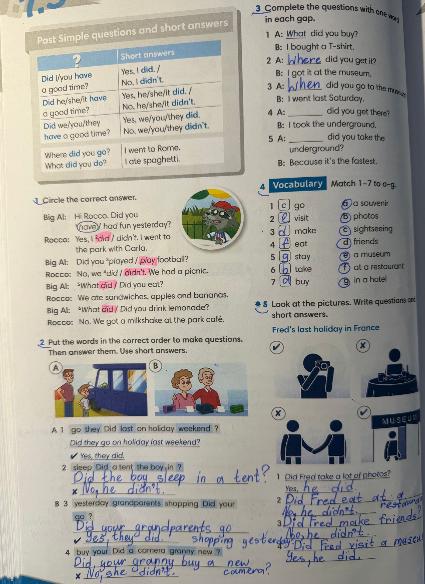 Фото задания: Past Simple questions and short answers