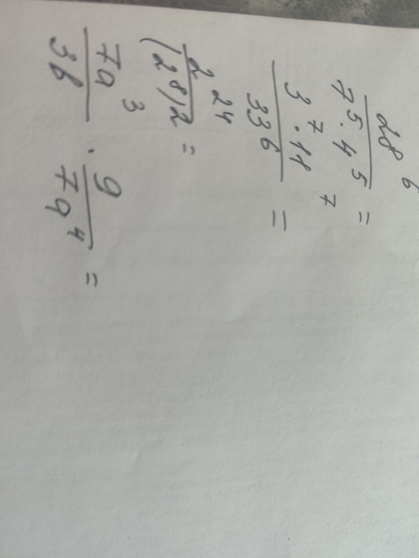 Фото задания: Complete the following calculations: - 70/36 - 9/79 - (28/2) - 24 - 336 - 75.45 - 37.11 - 6