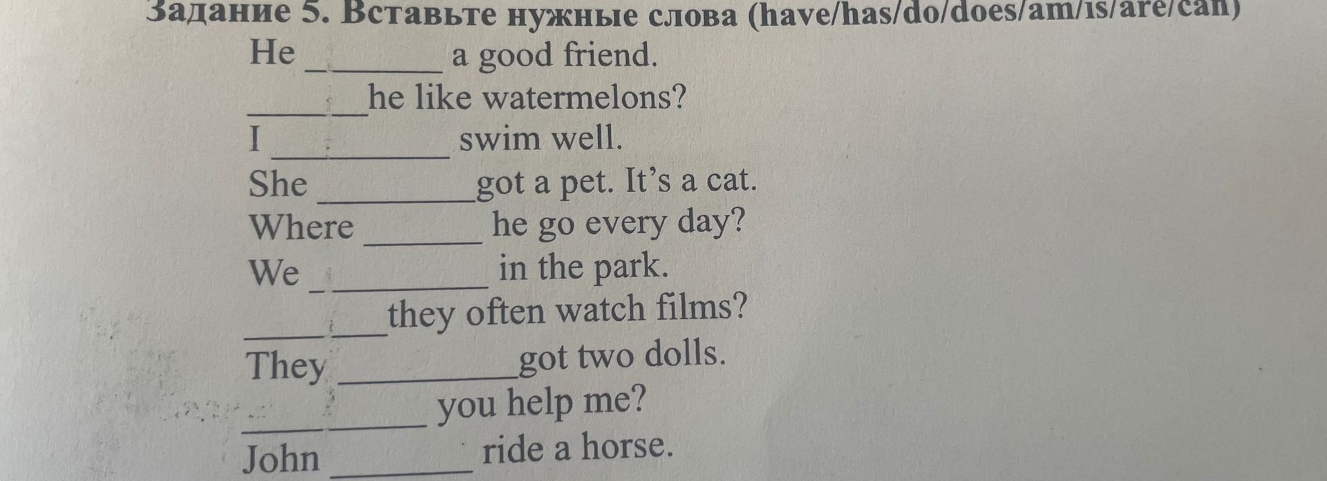 Фото задания: They ___ got two dolls.
