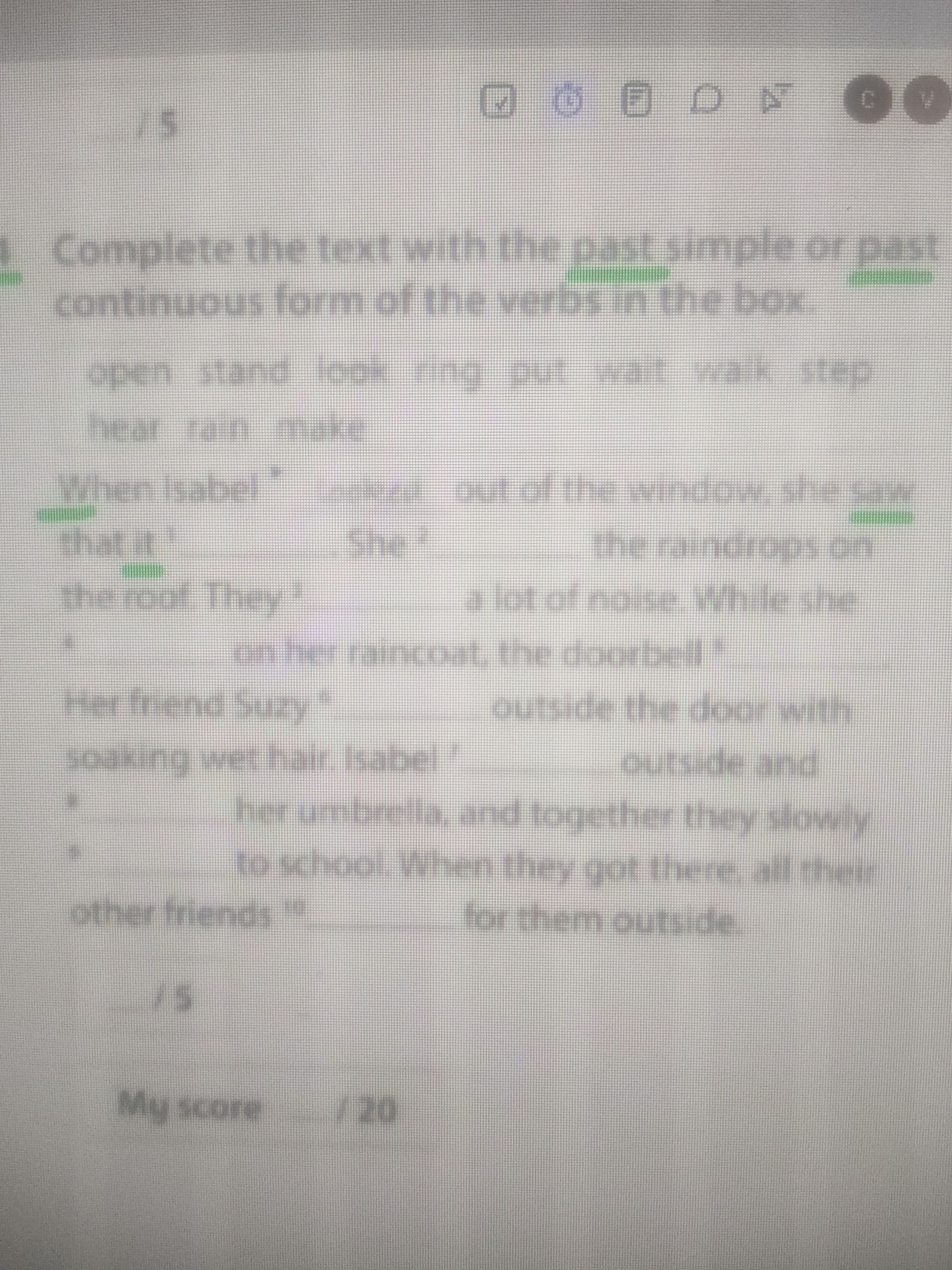 Фото задания: Complete the text by filling in the past simple or past continuous form of the verbs in the box: when somebody's phone…