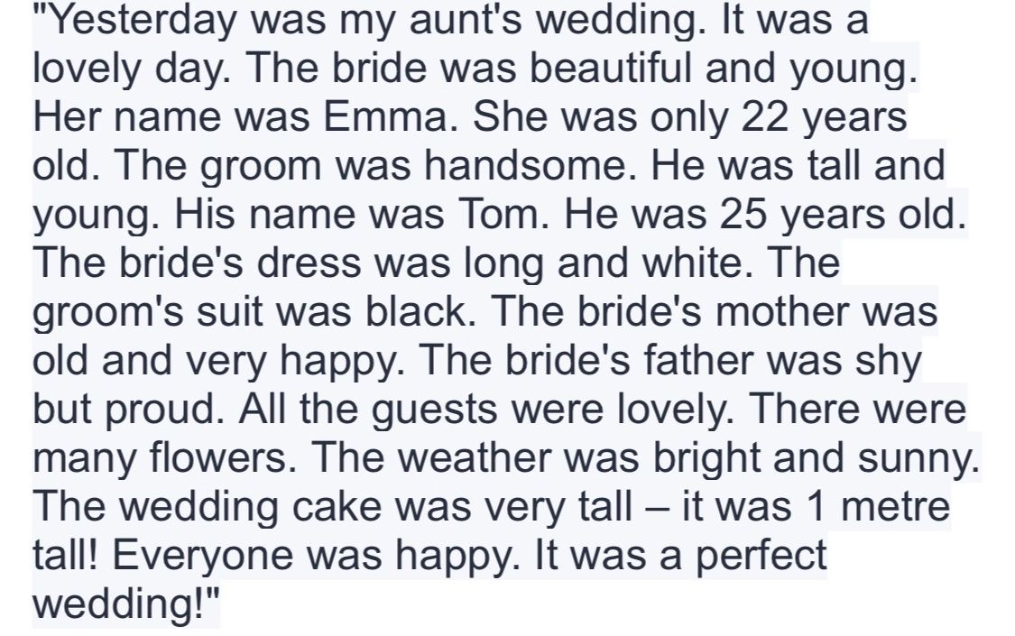 Фото задания: Read the text about the wedding and answer the questions.