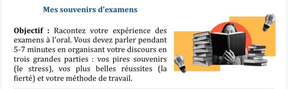 Фото задания: Racontez votre expérience des examens à l’oral. Vous devez parler pendant 5-7 minutes en organisant votre discours en trois…