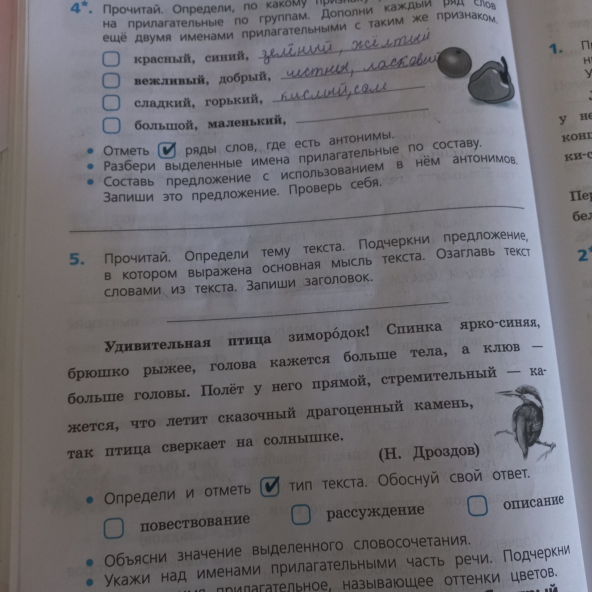 Фото задания: 5. Прочитай текст. Определи тему текста. Подчеркни предложение, в котором выражена основная мысль текста словами из текста.…
