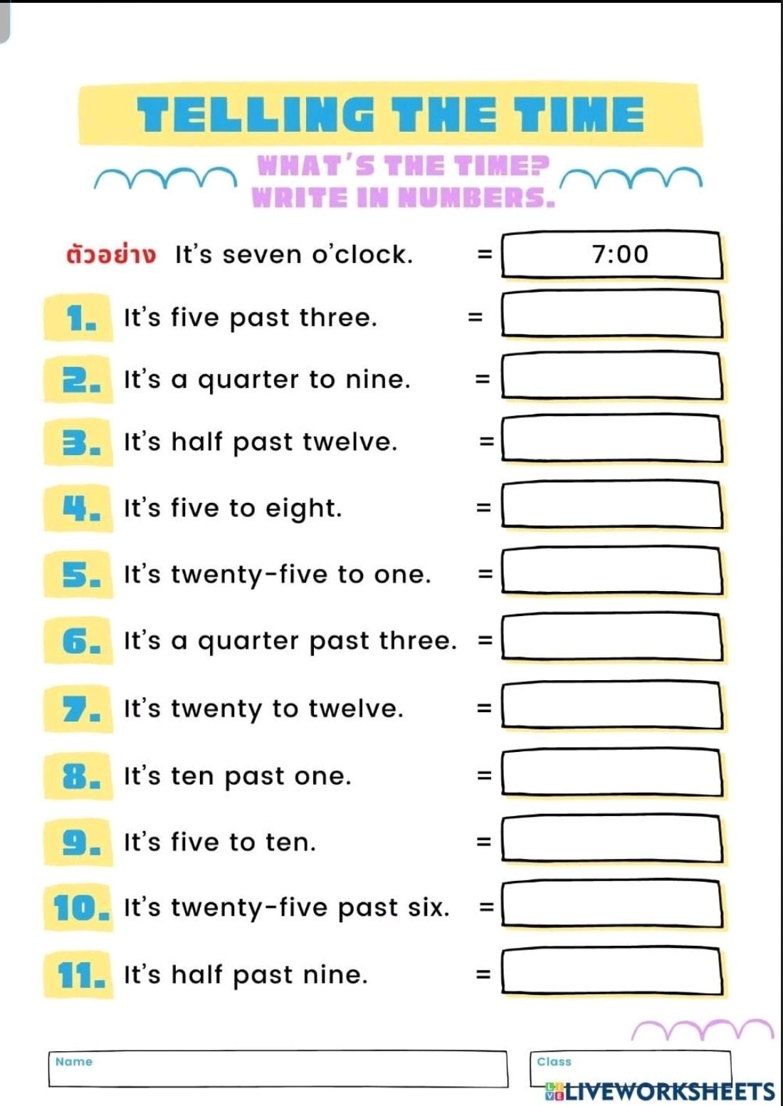 Фото задания: It's five past three.