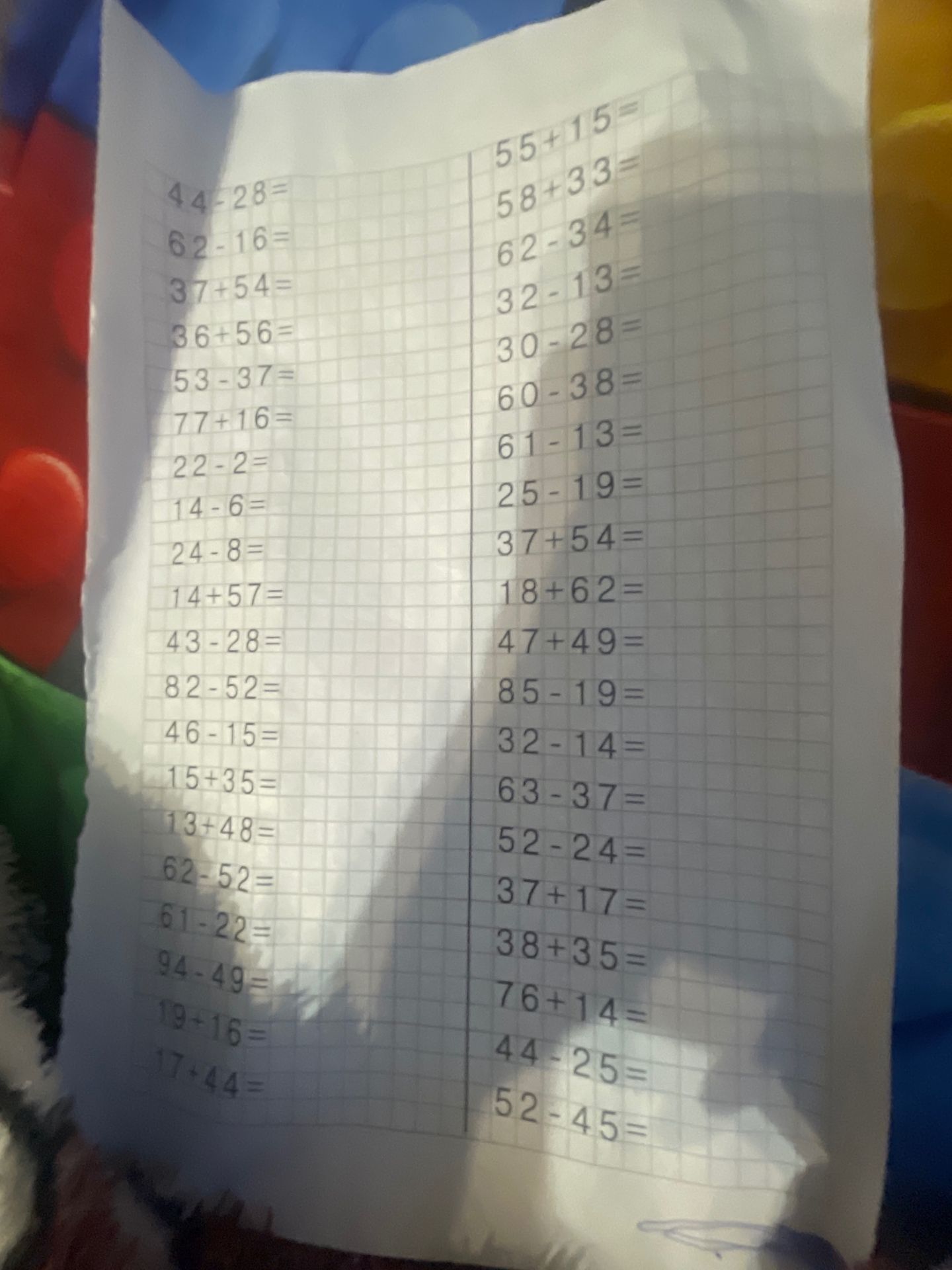 Фото задания: Вычислите: 44−28; 62−16; 37+54; 36+56; 53−37; 77+16; 22−2; 14−6; 24−8; 14+57; 43−28; 82−52; 46−15; 15+35; 13+48; 62−52;…
