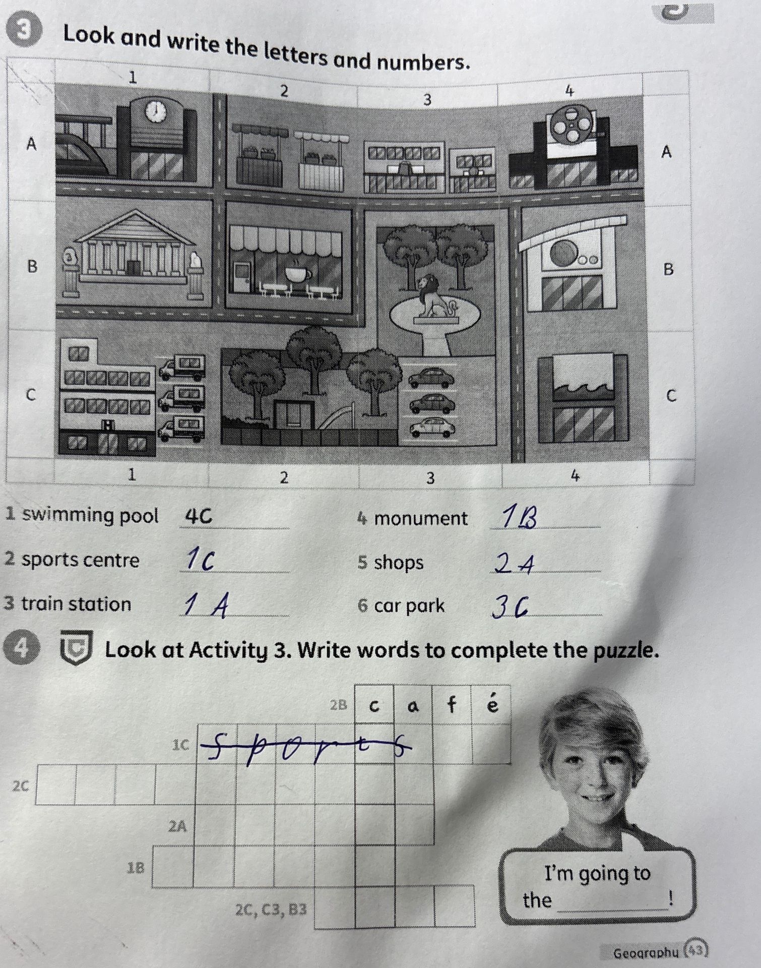 Фото задания: 4. Look at Activity 3. Write words to complete the puzzle.