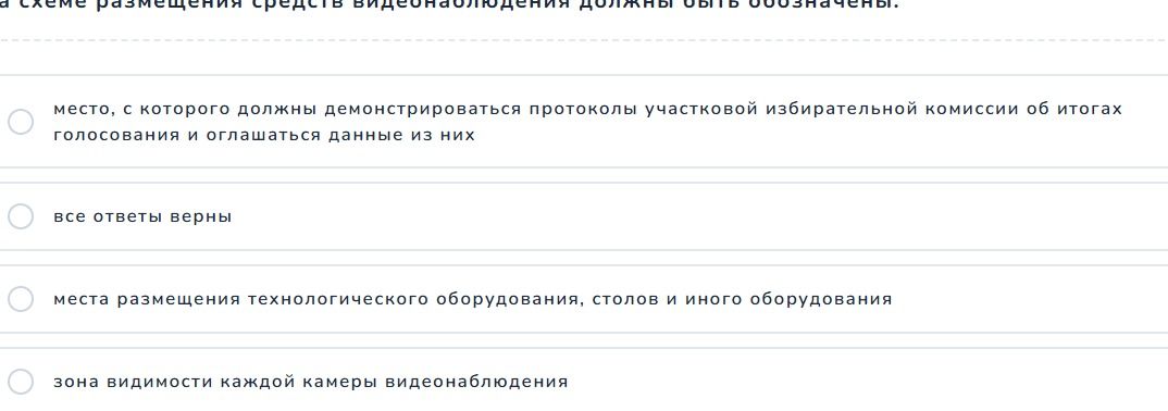 Фото задания: Какие элементы должны быть обозначены на схеме размещения средств видеонаблюдения: место, с которого должны демонстрироваться…