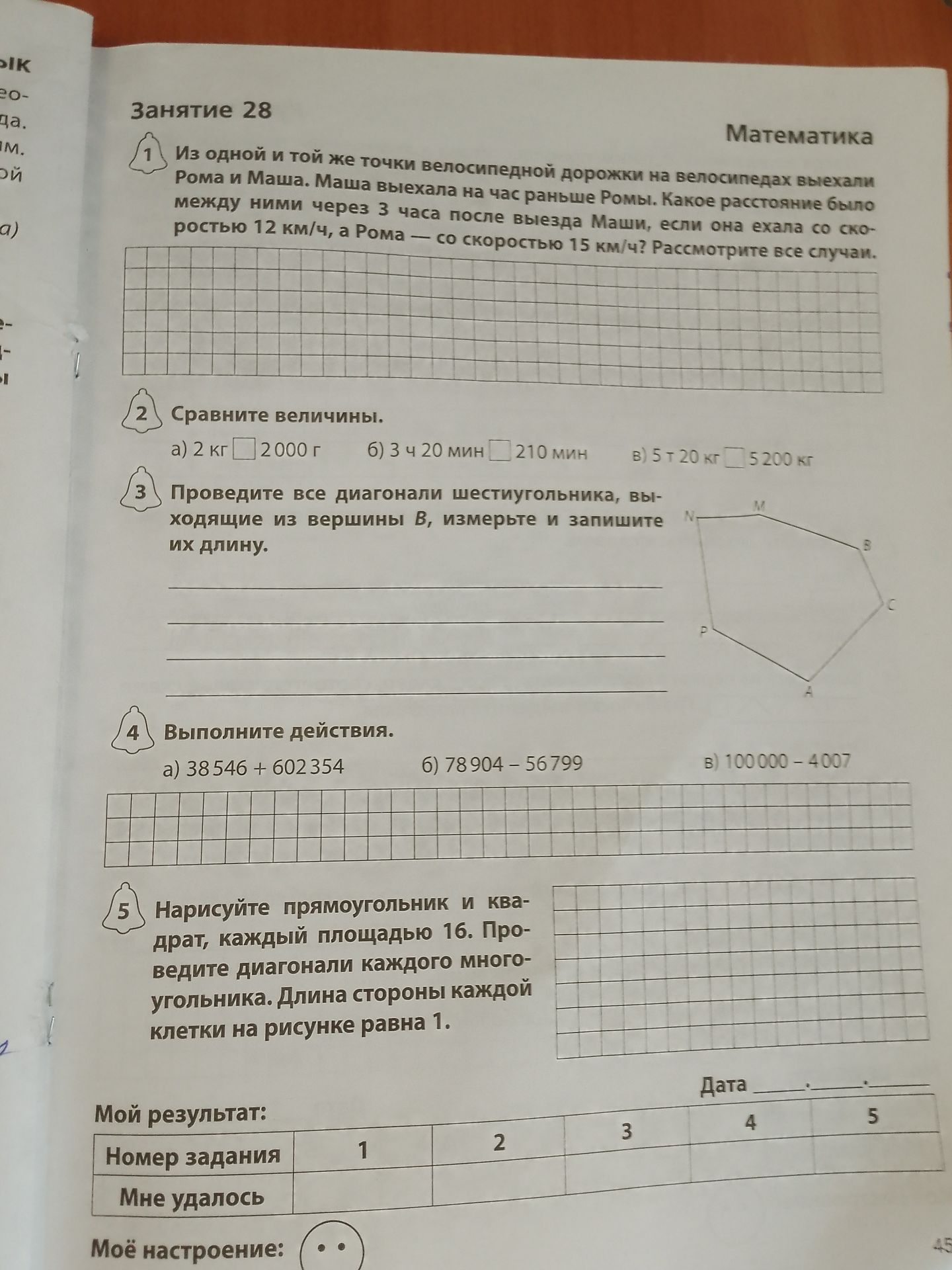 Фото задания: 2. Сравните величины: а) 2 кг □ 2000 г; б) 3 ч 20 мин □ 210 мин; в) 5 т 20 кг □ 5200 кг.