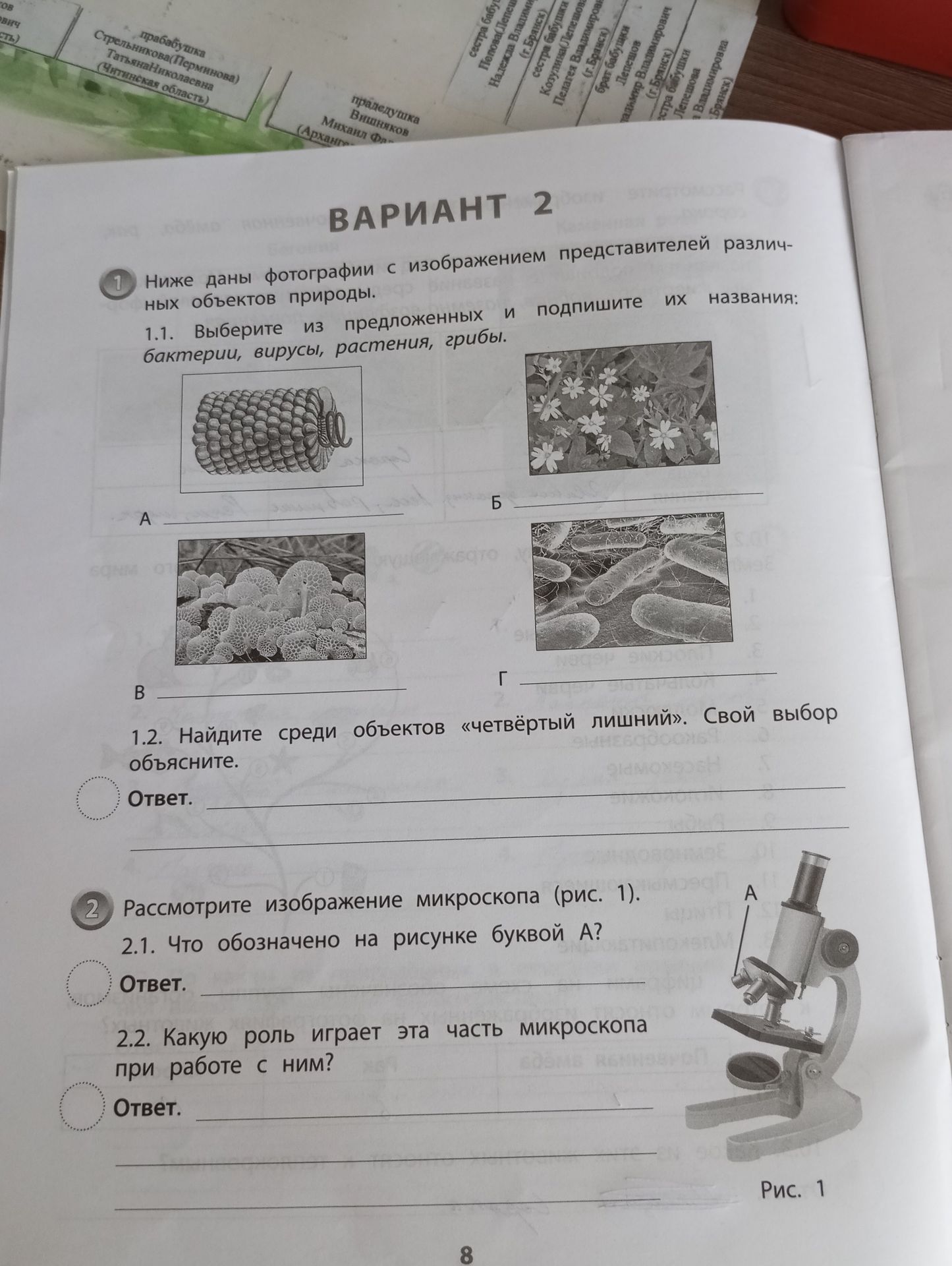 Фото задания: 2. Рассмотрите изображение микроскопа (рис. 1). 2.1. Что обозначено на рисунке буквой А? 2.2. Какую роль играет эта часть…