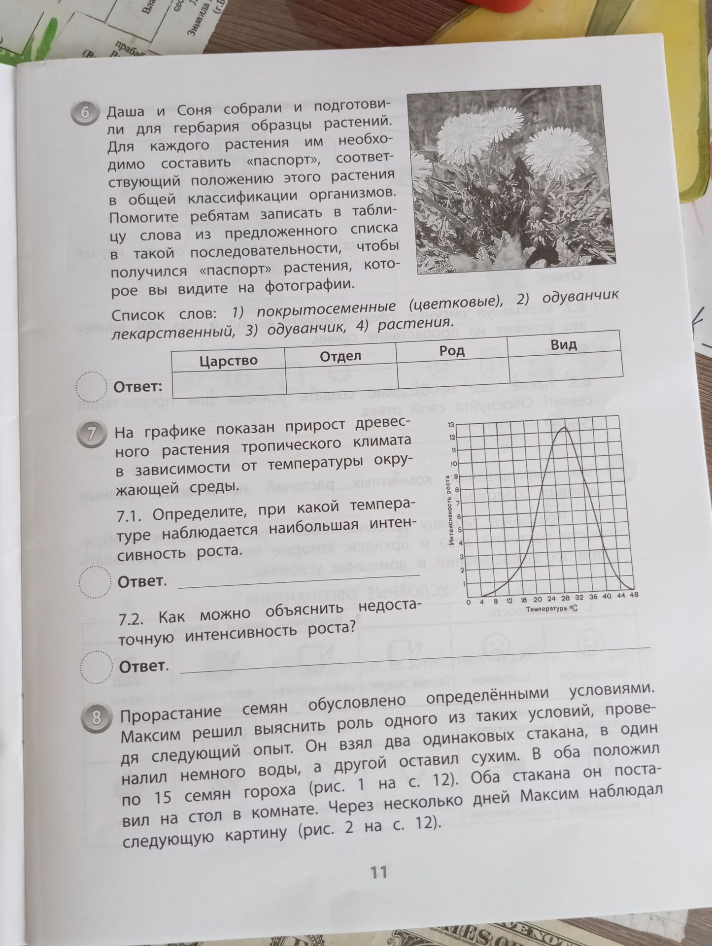 Фото задания: Даша и Соня собрали и подготовили для гербария образцы растений. Для каждого растения им необходимо составить «паспорт»,…