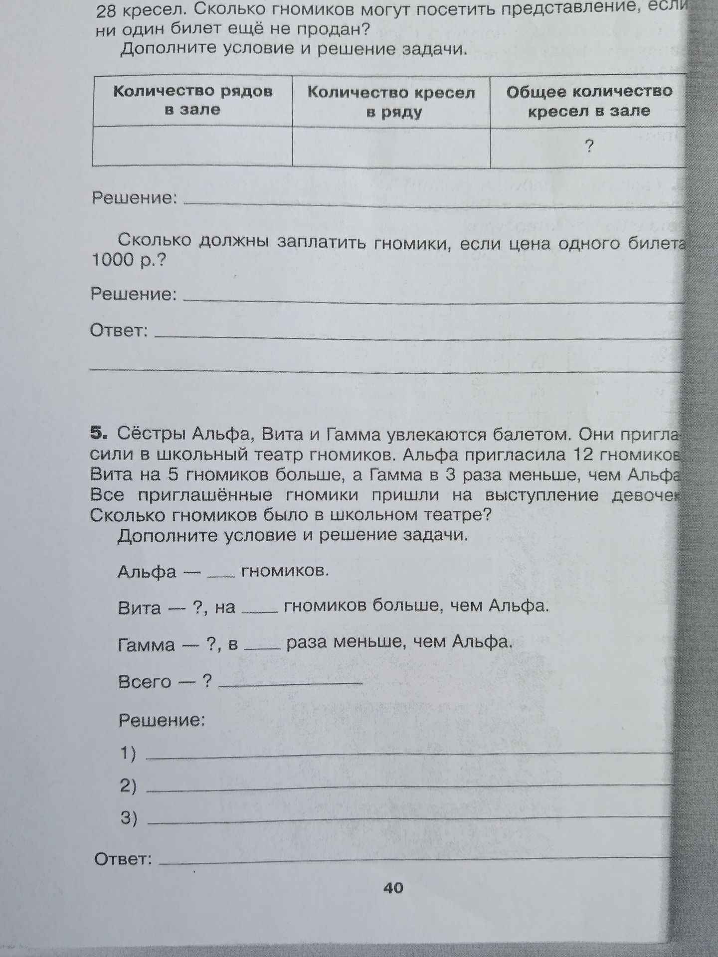 Фото задания: 5. Сёстры Альфа, Вита и Гамма увлекаются балетом. Они пригласили в школьный театр гномиков. Альфа пригласила 12 гномиков,…