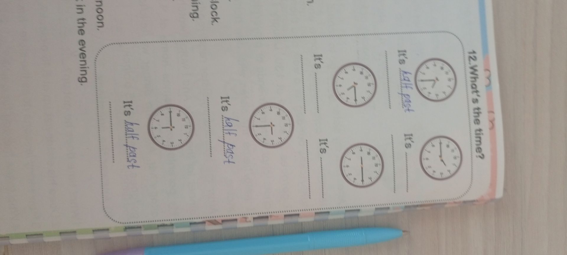 Фото задания: 12. What’s the time? Запишите время на каждом из пяти часов словами.
