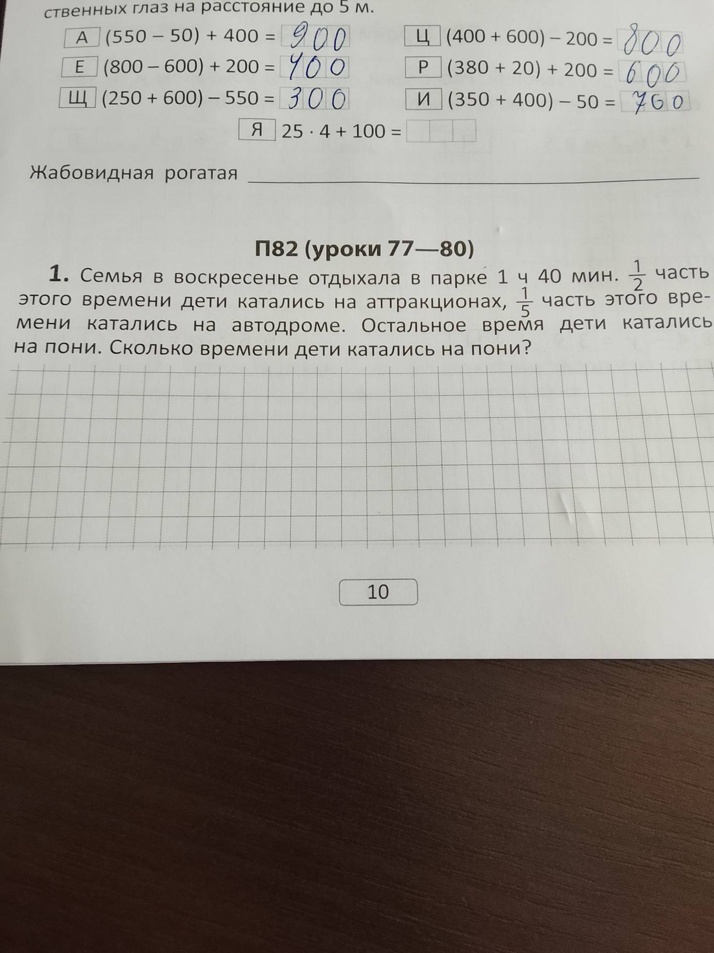 Фото задания: 1. Семья в воскресенье отдыхала в парке 1 ч 40 мин. 1/2 часть этого времени дети катались на аттракционах, 1/5 часть этого…