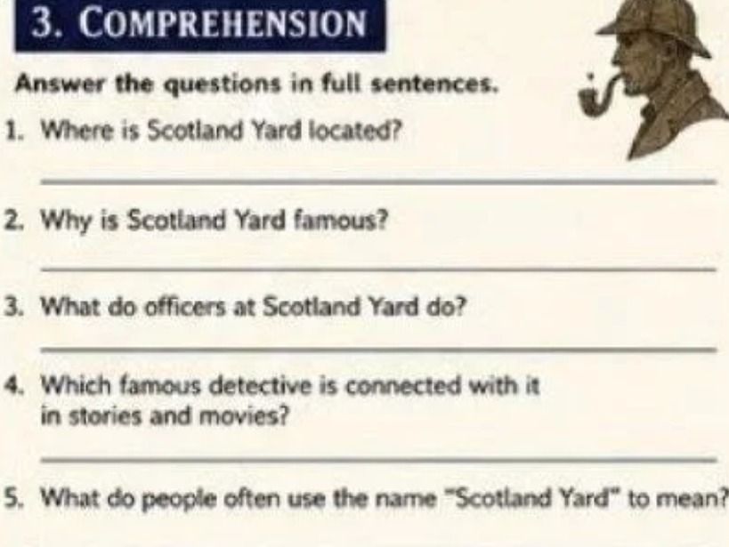 Фото задания: Where is Scotland Yard located?