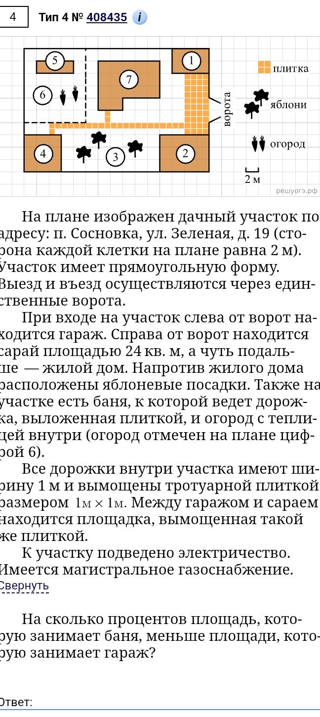 Фото задания: На плане изображён дачный участок. Сторона каждой клетки на плане равна 2 м. Участок имеет прямоугольную форму. Справа от…