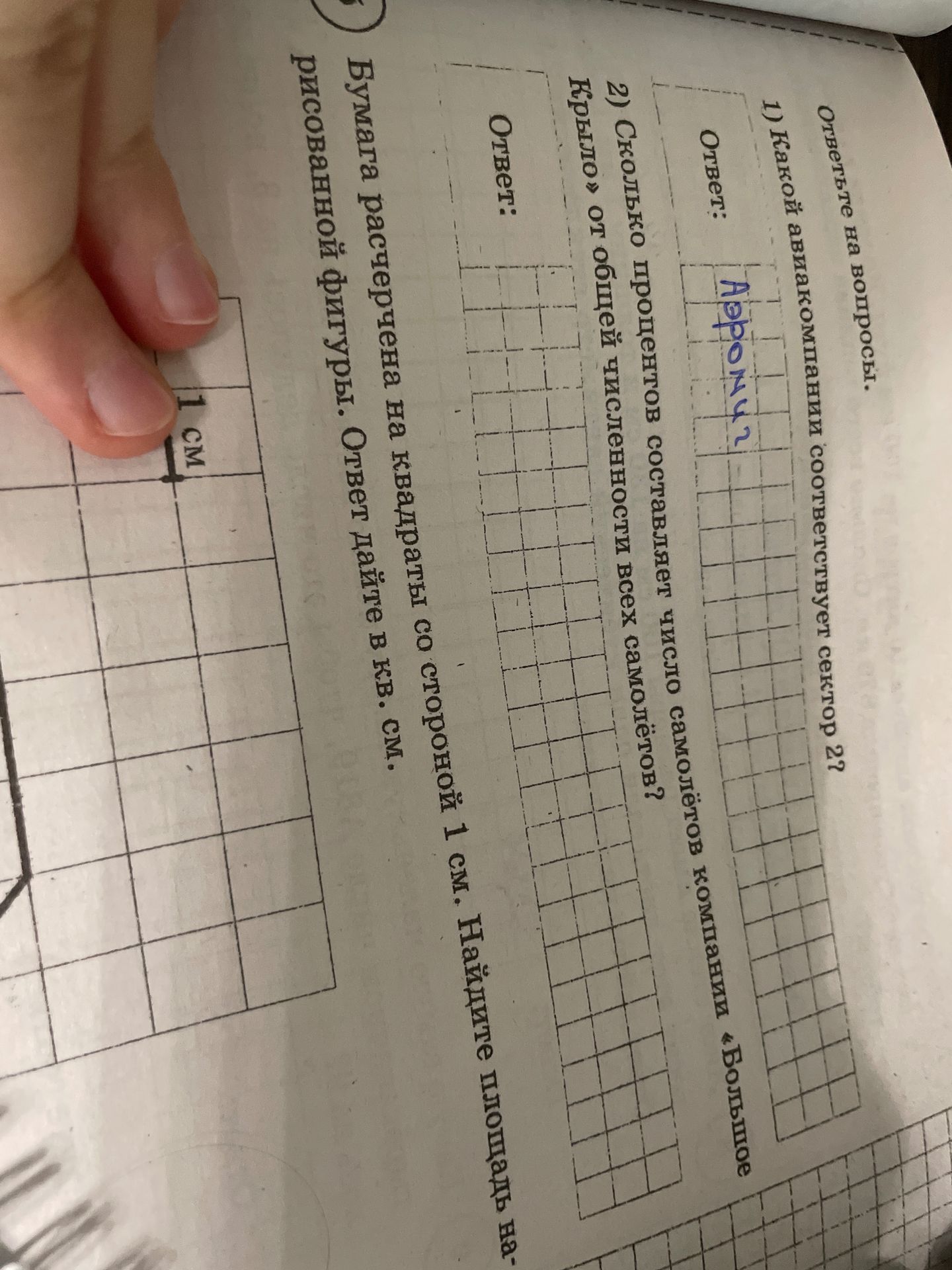 Фото задания: 2) Сколько процентов составляет число самолётов компании «Большое крыло» от общего числа самолётов?
