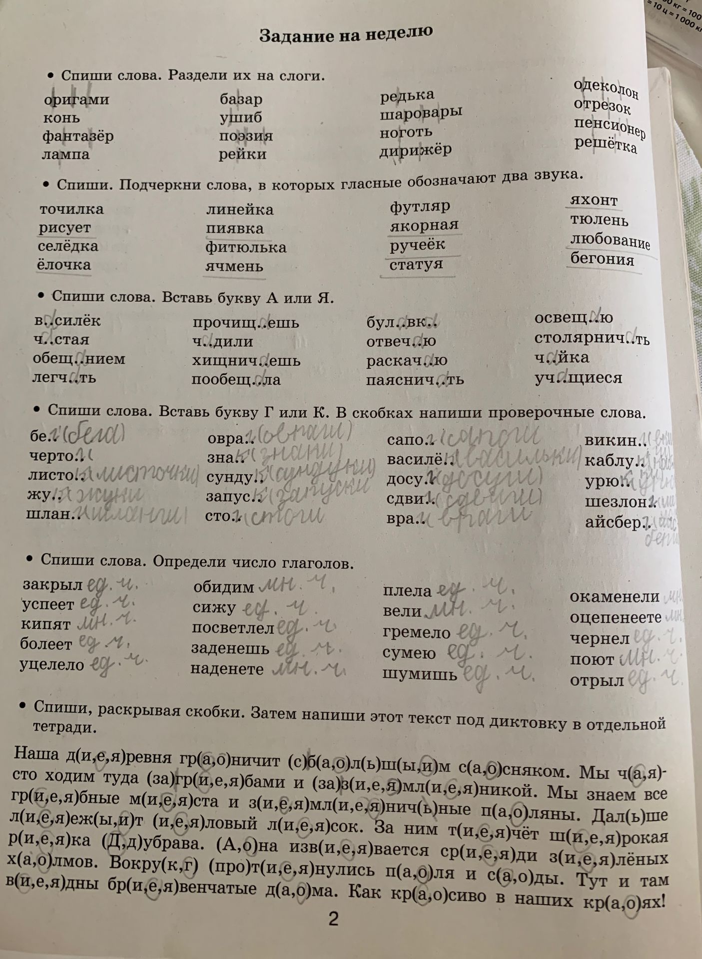 Фото задания: Спиши слова. Вставь букву А или Я: в..силёк, ч..стая, обещ..нием, легч..ть, прочищ..ешь, ч..дили, хищнич..ешь, пообещ..ла,…