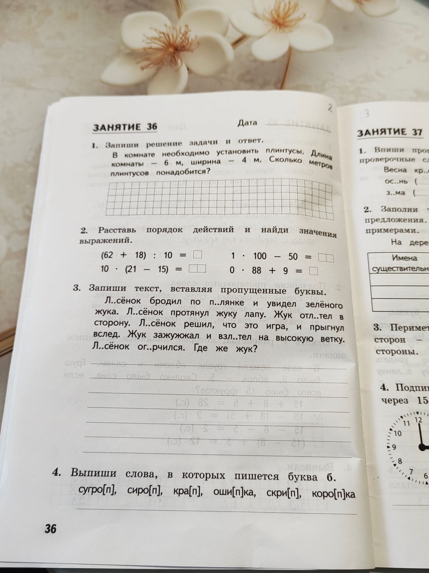 Фото задания: 4. Выпиши слова, в которых пишется буква б: сугро[п], сиро[п], кра[п], оши[п]ка, скри[п], коро[п]ка.