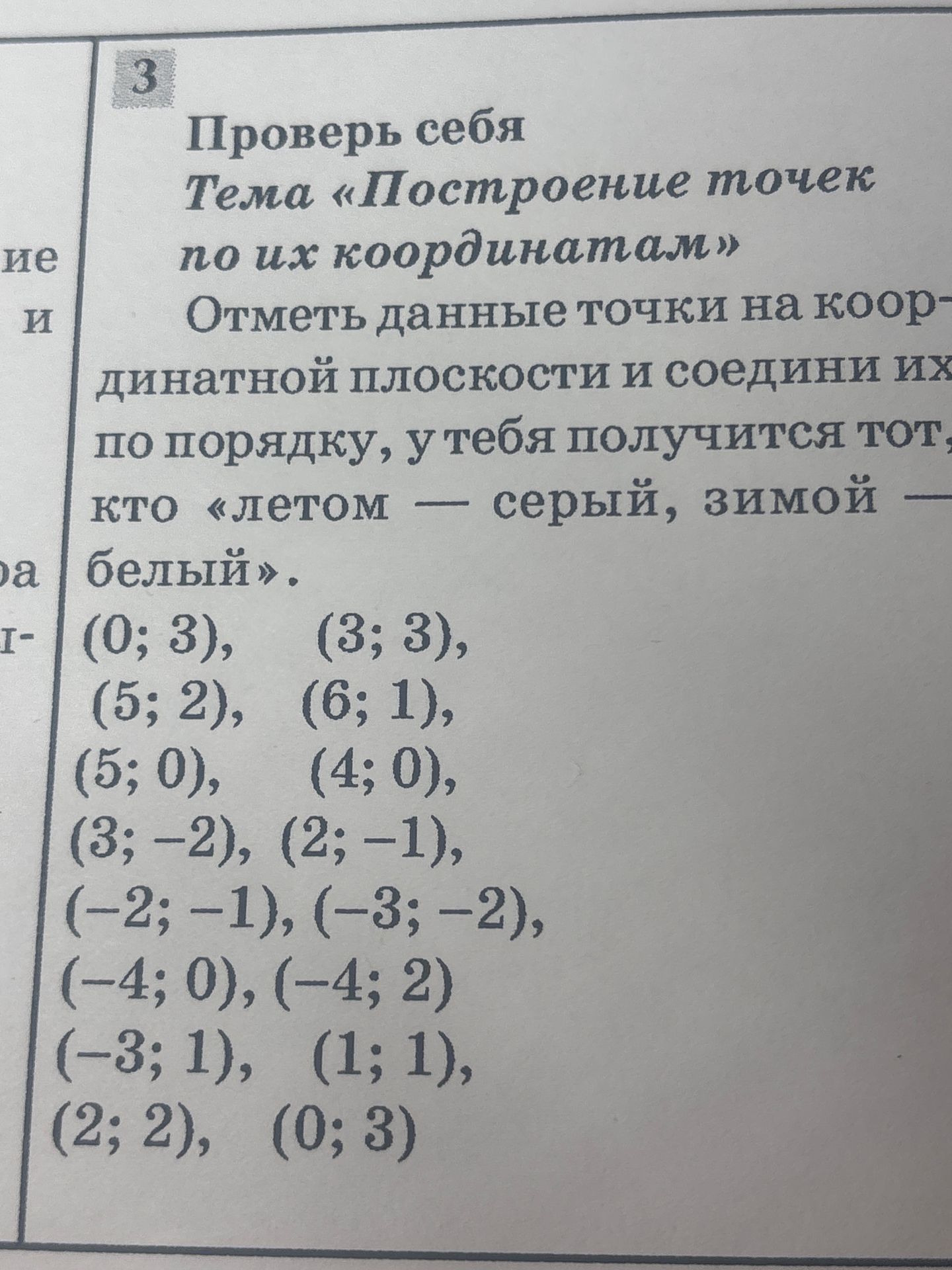 Фото задания: Тела «Построение точек по их координатам». Отметь данные точки на координатной плоскости и соедини их по порядку. У тебя…