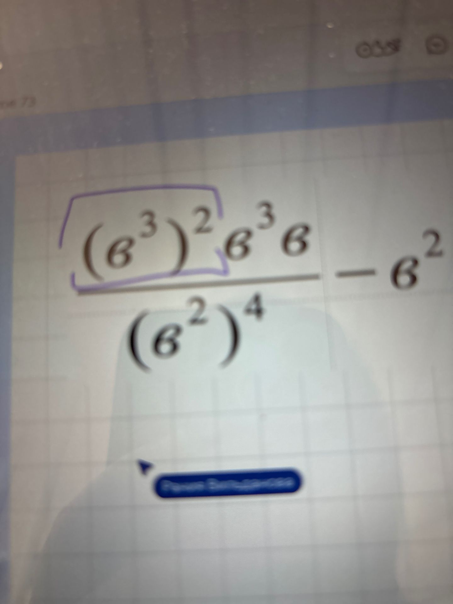 Фото задания: Упростите выражение: \(\dfrac{(6^3)^2\cdot 6^3\cdot 6^8}{(6^2)^4\cdot 6^2}\).
