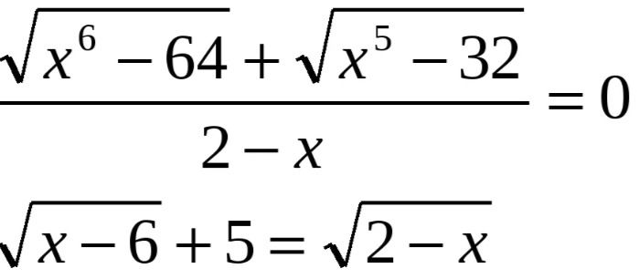 Фото задания: Решите уравнение: √(x − 6) + 5 = √(2 − x).